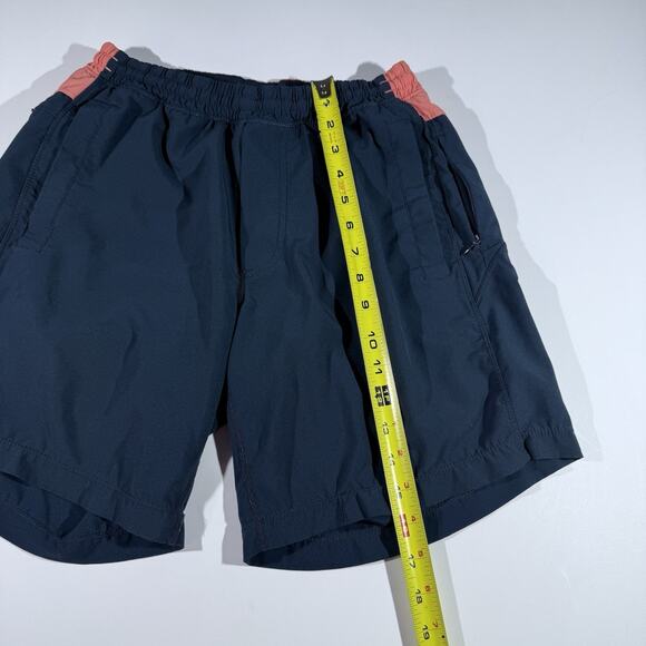 Birddogs Men’s Athletic Shorts Medium Navy Coral Trim Built-in Liner Gym Swim - Picture 4 of 5
